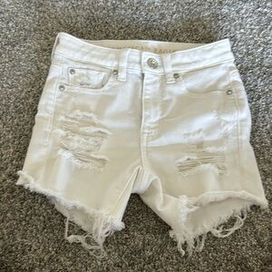 White jean shorts
